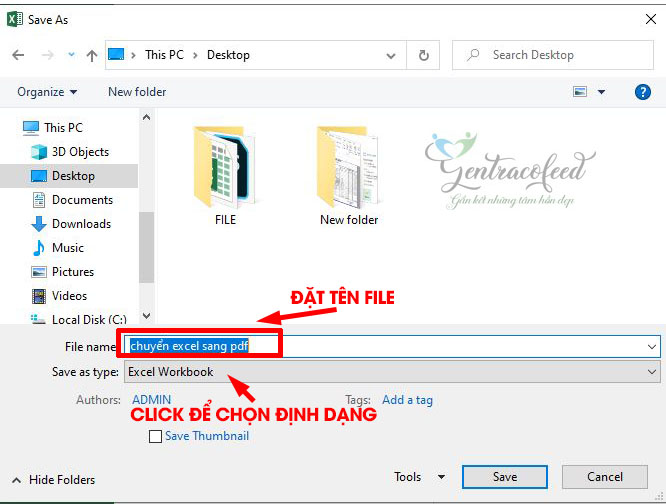 Chuyển từ file Excel sang file PDF