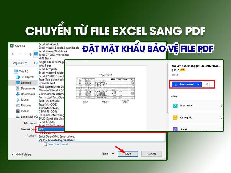 Hướng dẫn chuyển Excel sang Pdf